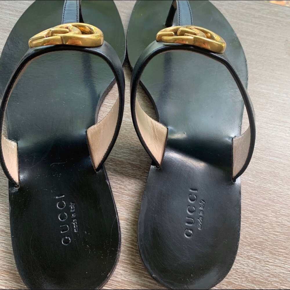 Gucci Black Marmont Sandals Size 7 (37)